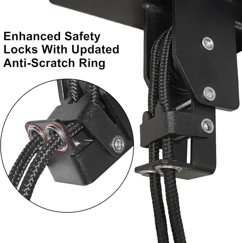 TRUSOON Upgrade Kayak Hoist for Garage Ceiling, Heavy-Duty Kayak Storage Lift Pulley System with Safety Straps, Holds Up to 150 lbs Capacity, Fit 10-18 Foot Ceilings, Black - Image 3